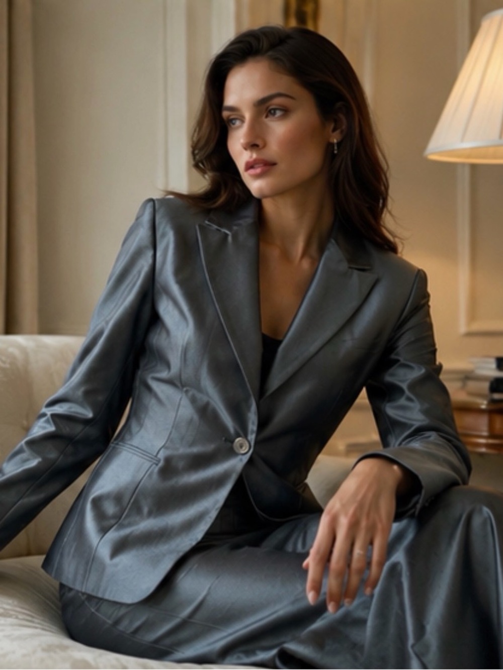 Talbots Pure 100% Silk Shantung Powder Blue Blazer 6